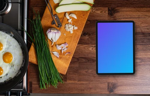 Breakfast themed tablet mockup