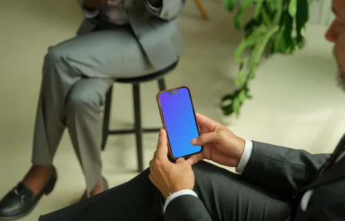 Business environment with iPhone mockup