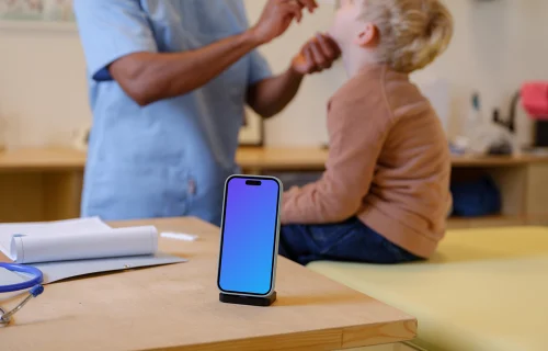 Children's doctor's office and a iPhone mockup