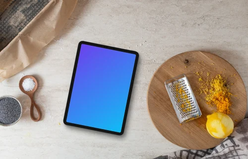 Cooking related iPad mockup