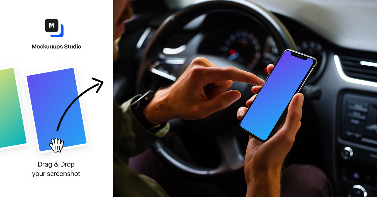 Download Driver using iPhone 11 mockup with both hands - Mockuuups ...