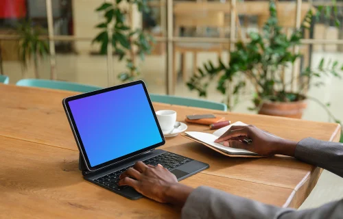 Entrepreneur working on iPad Air mockup