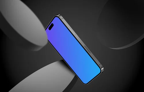 Flying Smartphone Mockup in the air