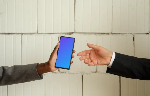 Free Google Pixel 6 mockup in entrepreneur’s hand