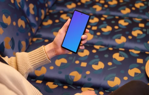 Google Pixel 6 mockup in the lounge