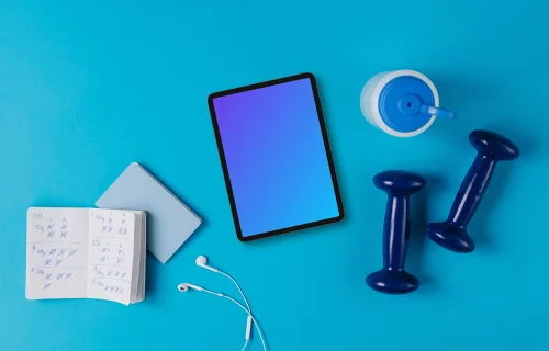 Gym related tablet mockup