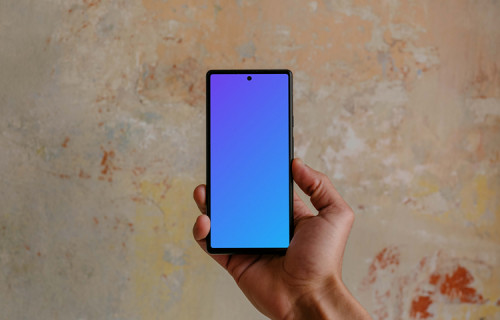 Hand holding a Google Pixel 6 mockup