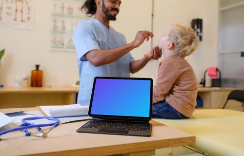 iPad Air mockup in the medical environment