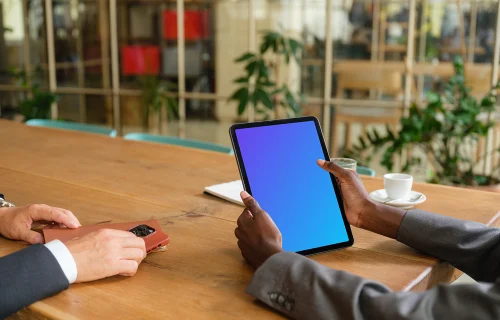 iPad Air mockup in the office setting