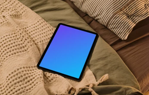 iPad Air mockup on a blanket