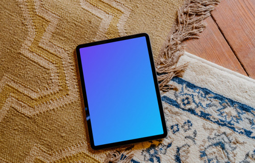 iPad Air mockup on a rug