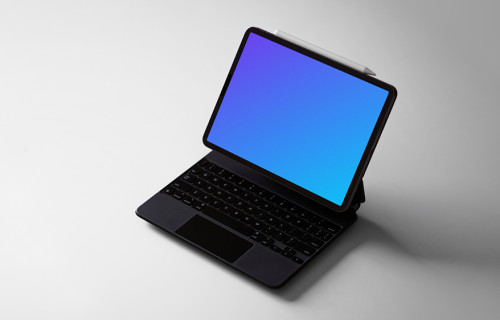 iPad Air mockup with a keyboard