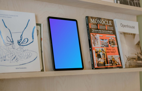 iPad Air mockup with books