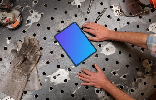 iPad Air on an iron table 