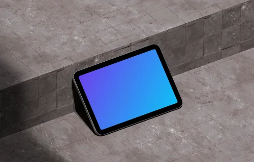 iPad Mini mockup on urban floor