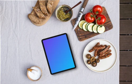 iPad mockup in the barbecue session