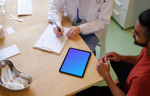 iPad mockup in the doctor’s office