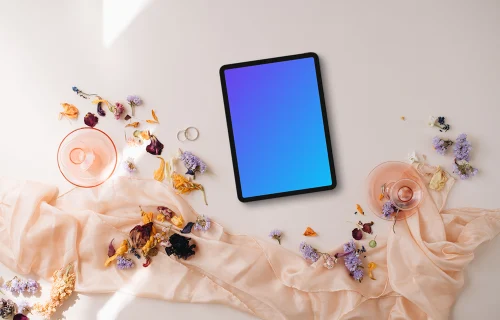 iPad mockup with wedding decor