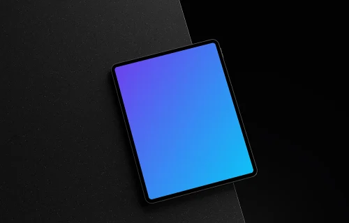 iPad Pro 12.9-inch mockup on a dark textured surface