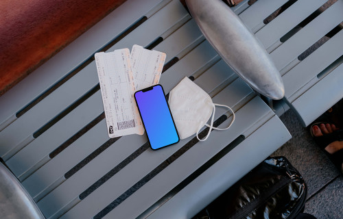 iPhone 13 mockup on tickets