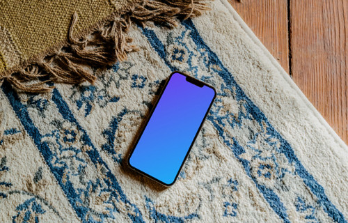 iPhone 13 Pro mockup placed on a mat