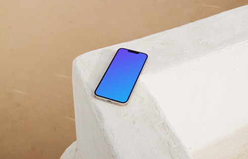iPhone 13 Pro mockup placed on a white platform