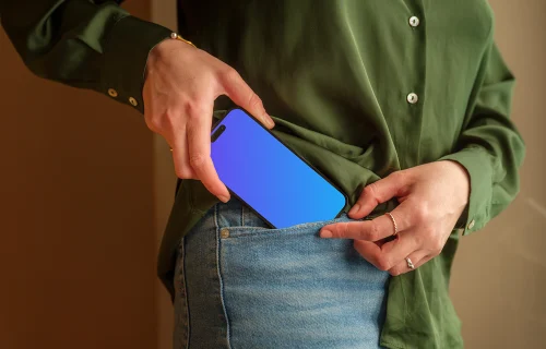 iPhone 14 Pro mockup in the pocket
