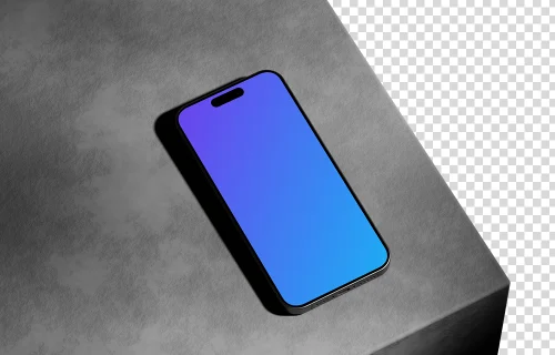 iPhone 15 Pro mockup on textured surface