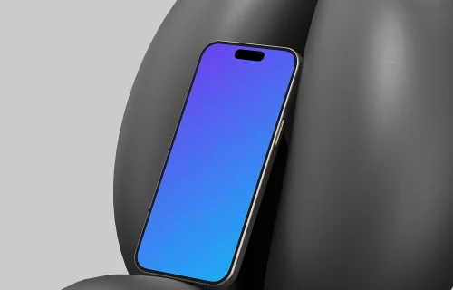 iPhone 16 mockup with sleek isometric shadows
