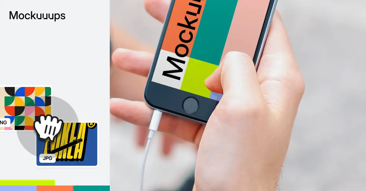 iPhone 6 mockup with Headphones Mockuuups Studio