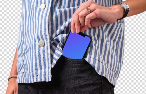 iPhone mockup in jeans pocket