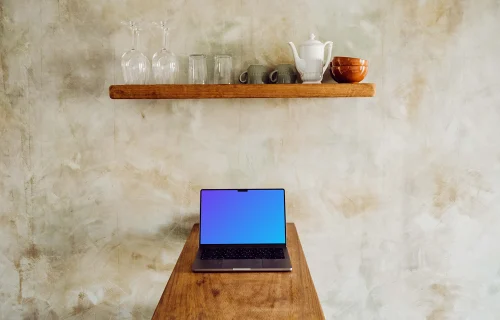 Laptop mockup placed on a table