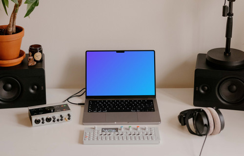 Laptop Podcast Mockup