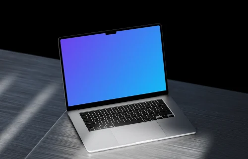 MacBook Air mockup on a textured surface