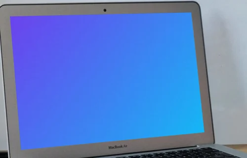 MacBook Air mockup on table