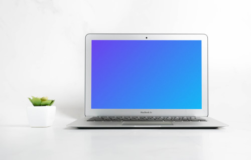 MacBook Air mockup with succulent