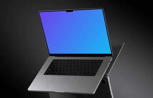 MacBook Pro 16 mockup with elegant dark background
