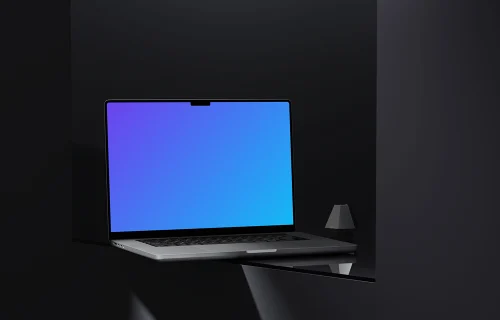 MacBook Pro 16" mockup with sleek modern decor