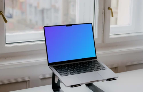 MacBook Pro in the standing dock