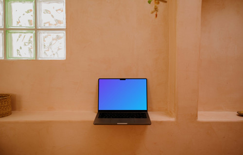 MacBook Pro mockup below a window
