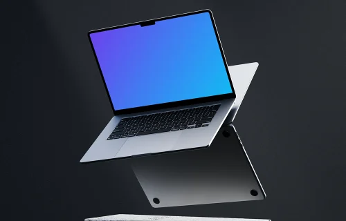 MacBook Pro mockup floating in the air