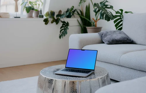 MacBook Pro mockup in the bright room