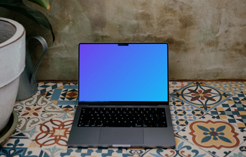 MacBook Pro mockup on a mat