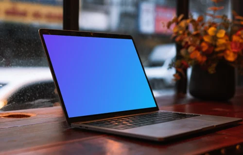 MacBook Pro mockup on desk