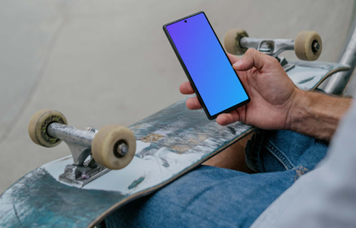 Man hand scrolling on a Google Pixel 6 mockup