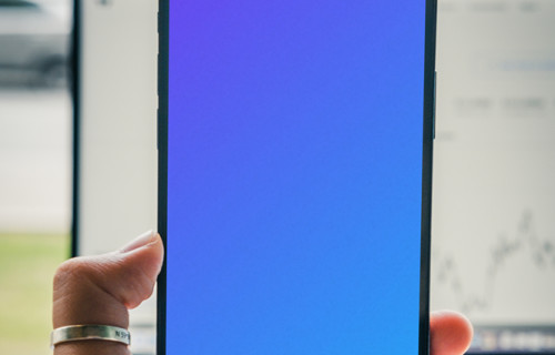 Man holding an iPhone 12 Pro mockup