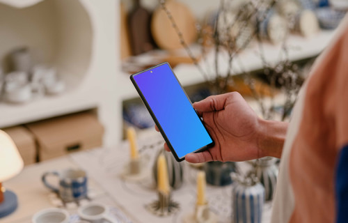 Man reading on Google Pixel 6 mockup