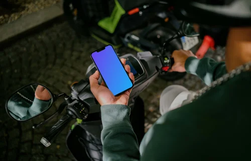 Man reading on phone mockup