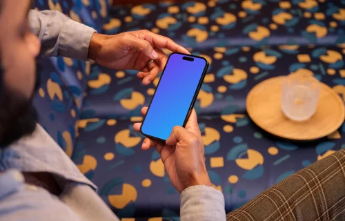 Man working on the phone in the lounge