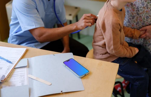 Medical environment with iPhone mockup